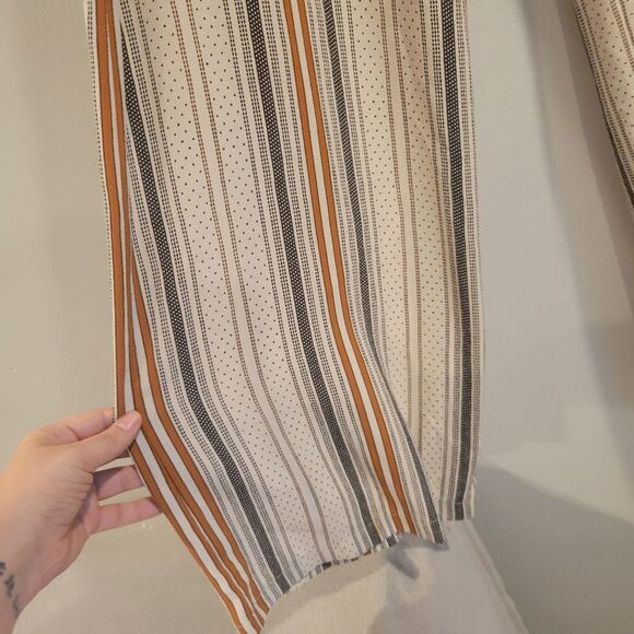 Tiziano Zorzan Modal Striped Wide Leg Pants Size Medium - Picture 2 of 9